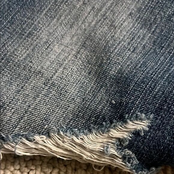 Abercrombie & Fitch Blue Straight Leg Jeans with Distressed Details 335 - Picture 6 of 17